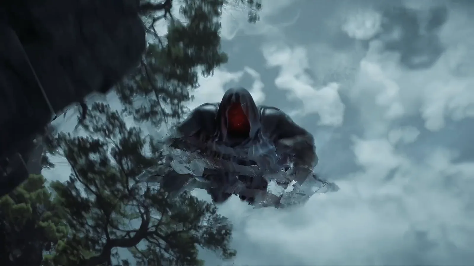 An armored fighter descends through mist in official Phantom Blade Zero gameplay