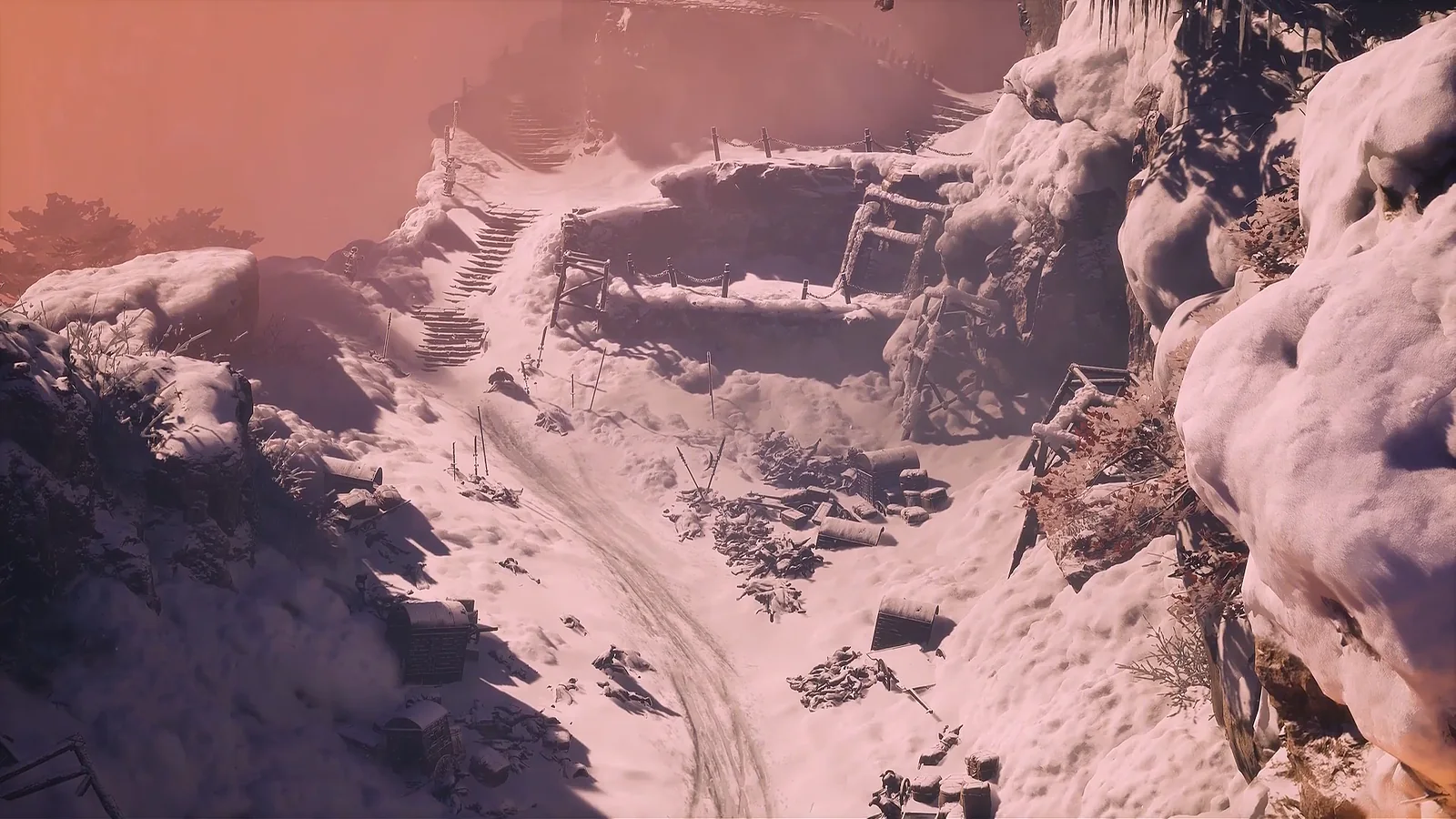 Snow-covered mountain valley shown in official Phantom Blade Zero footage