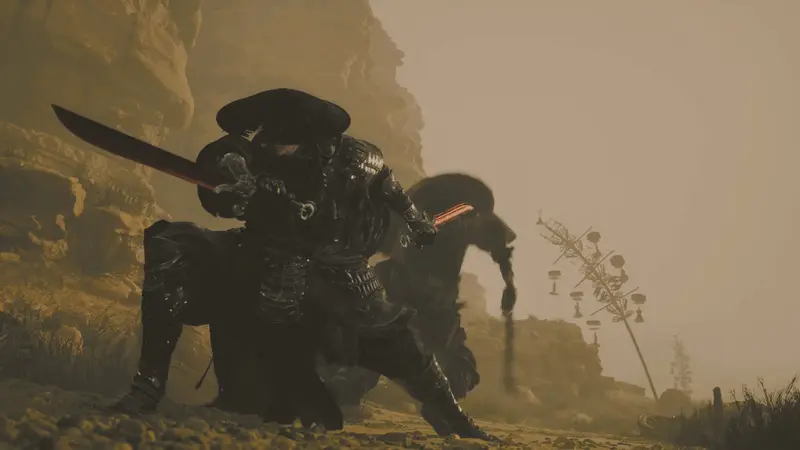 Soul clashes with an armored swordsman in the official Phantom Blade Zero gameplay trailer